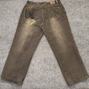 VTG Culture Denim Jeans Mens 40x32 Baggy‎ Leg Gray Hip Hop Y2K Skate Grunge